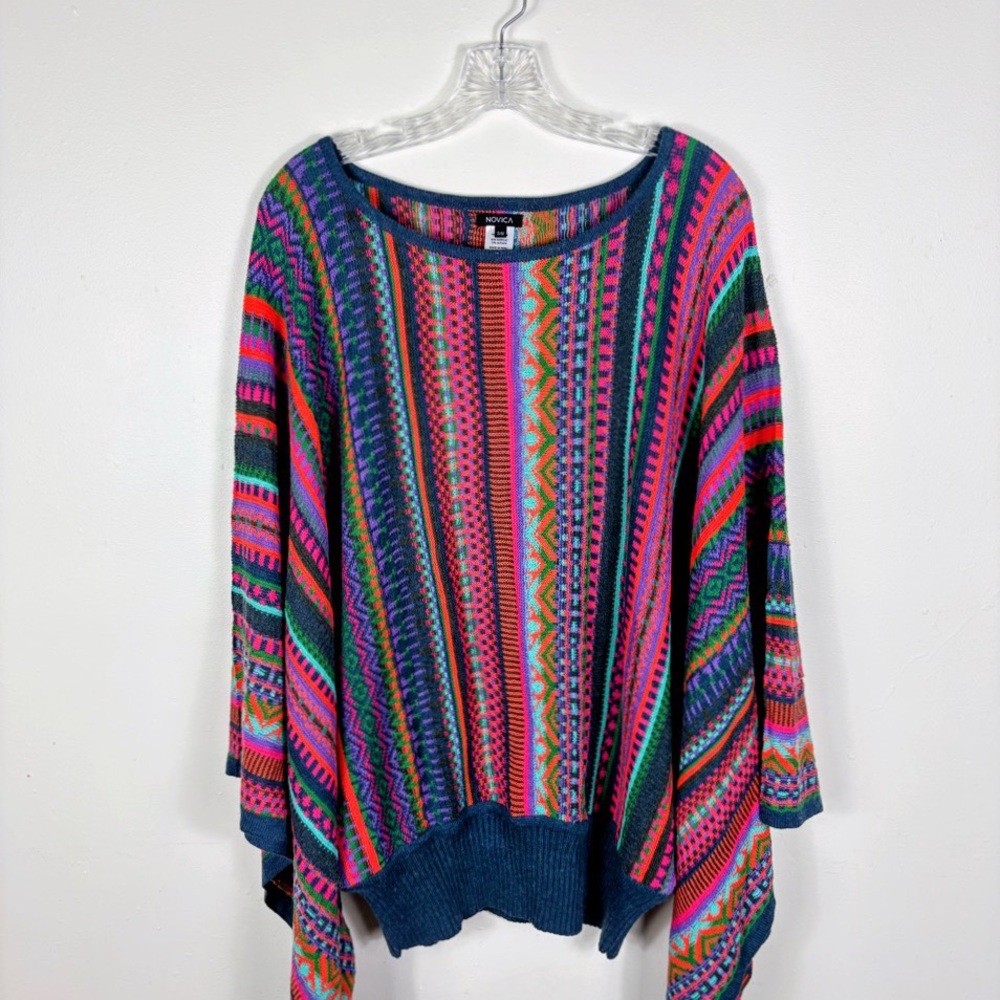 Novica Kimono Women’s S/M Multicolor Alpaca Blend